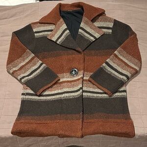 Free People Striped Wool Coat